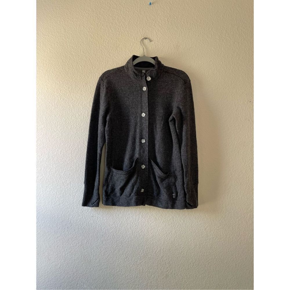 Mountain hardware wool blend grey button up cardigan sweater size medium‎